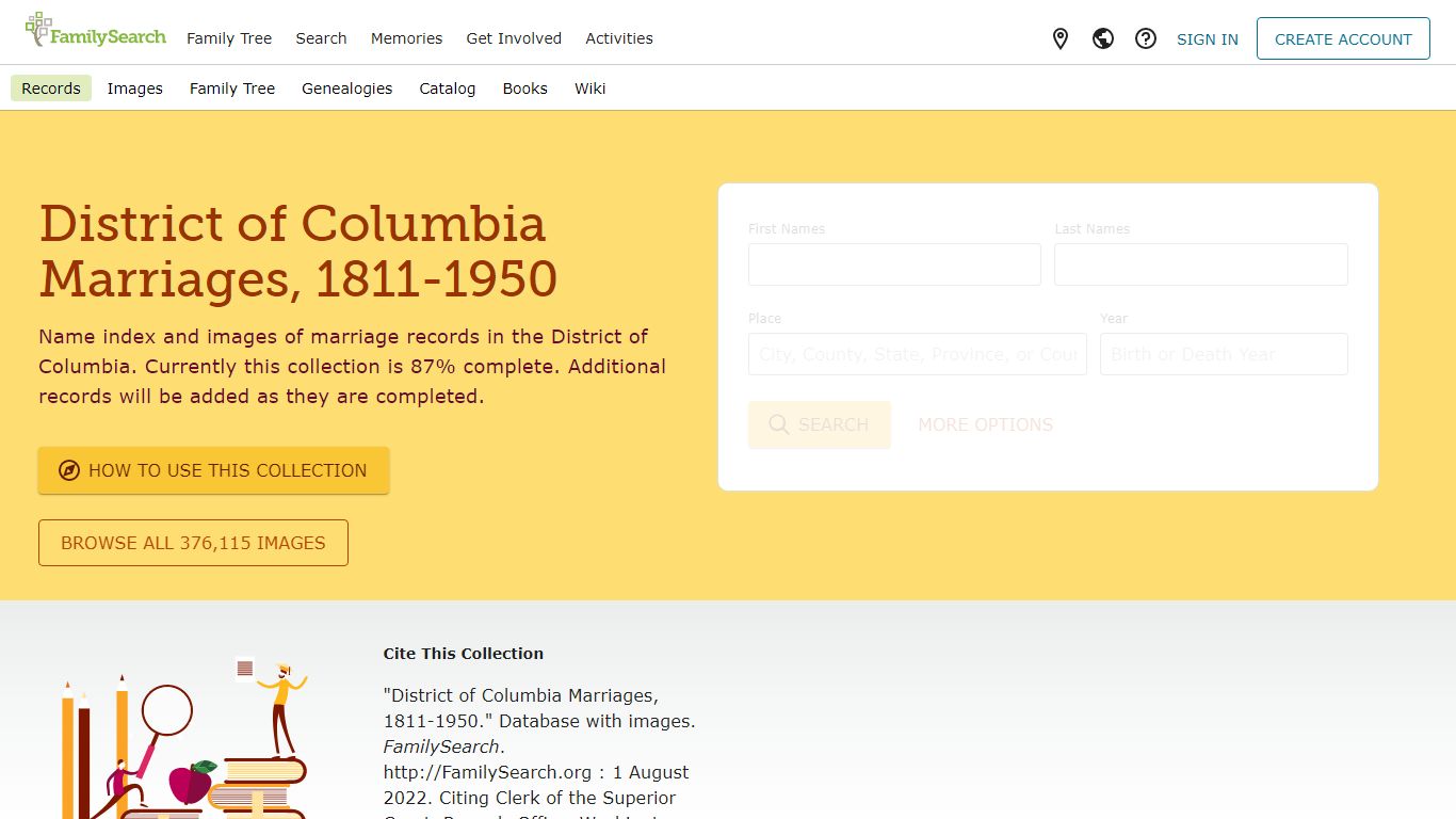 District of Columbia Marriages, 1811-1950 • FamilySearch